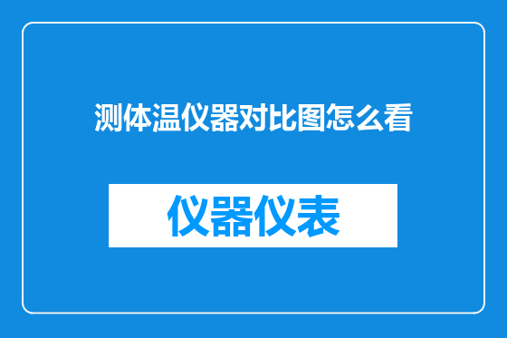 测体温仪器对比图怎么看