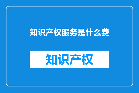 知识产权服务是什么费
