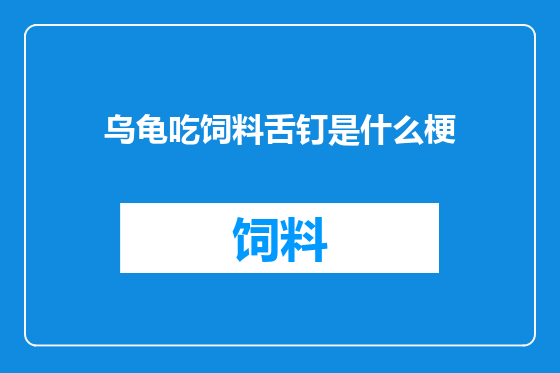 乌龟吃饲料舌钉是什么梗