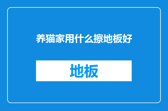 养猫家用什么擦地板好