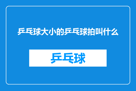 乒乓球大小的乒乓球拍叫什么