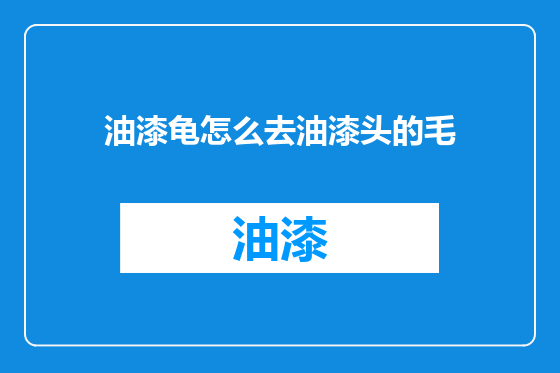 油漆龟怎么去油漆头的毛