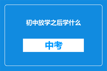 初中放学之后学什么