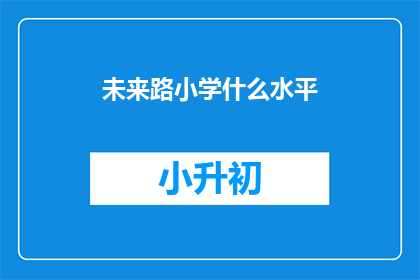 未来路小学什么水平
