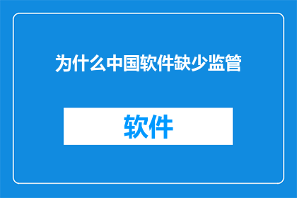 为什么中国软件缺少监管