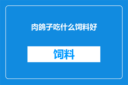 肉鸽子吃什么饲料好