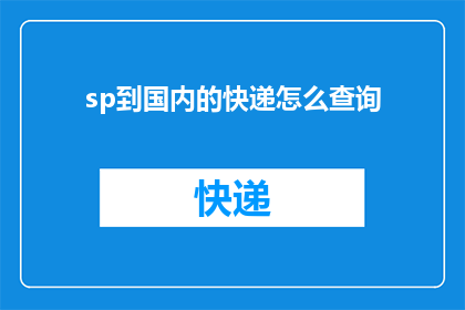 sp到国内的快递怎么查询