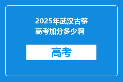 2025年武汉古筝高考加分多少啊