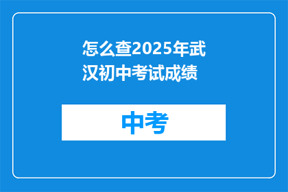 怎么查2025年武汉初中考试成绩