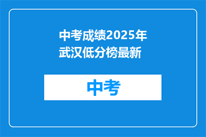 中考成绩2025年武汉低分榜最新