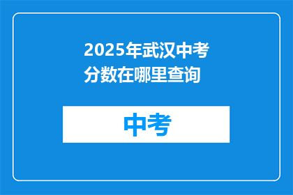 2025年武汉中考分数在哪里查询