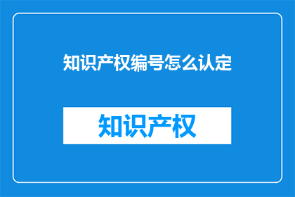 知识产权编号怎么认定