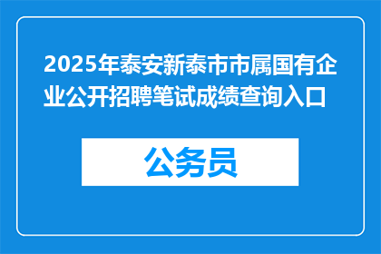2025年泰安新泰市市属国有企业公开招聘笔试成绩查询入口