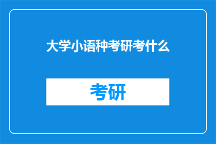 大学小语种考研考什么