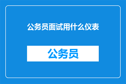 公务员面试用什么仪表