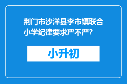 荆门市沙洋县李市镇联合小学纪律要求严不严？