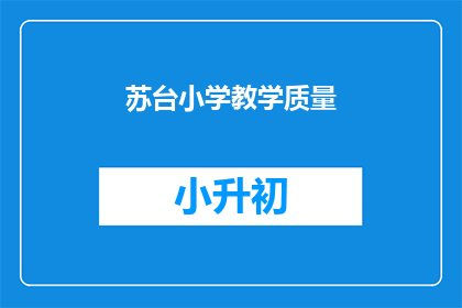 苏台小学教学质量
