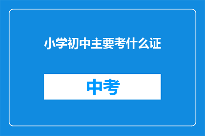 小学初中主要考什么证