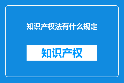 知识产权法有什么规定
