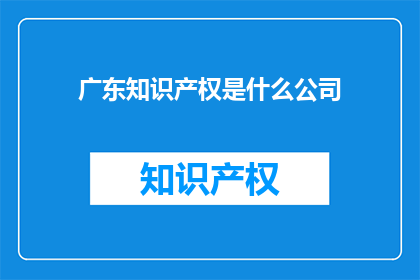 广东知识产权是什么公司