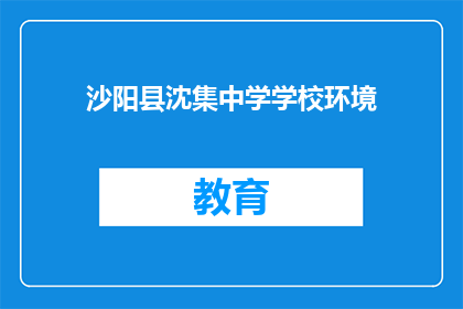 沙阳县沈集中学学校环境