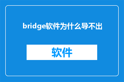 bridge软件为什么导不出