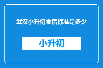 武汉小升初食宿标准是多少