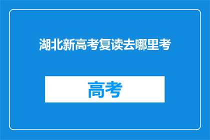 湖北新高考复读去哪里考