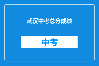 武汉中考总分成绩