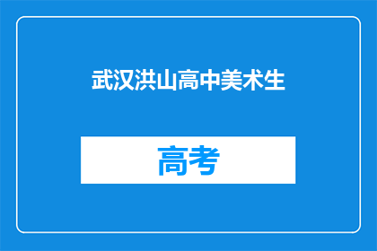 武汉洪山高中美术生