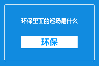 环保里面的巡场是什么