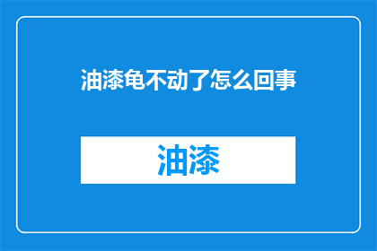 油漆龟不动了怎么回事
