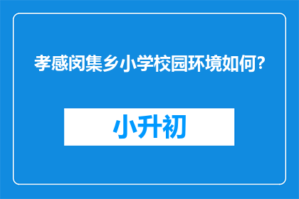 孝感闵集乡小学校园环境如何？