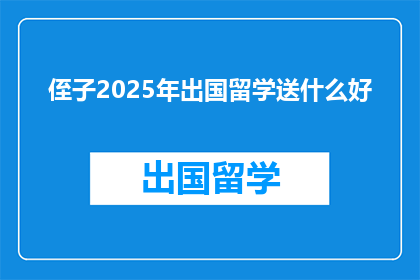 侄子2025年出国留学送什么好