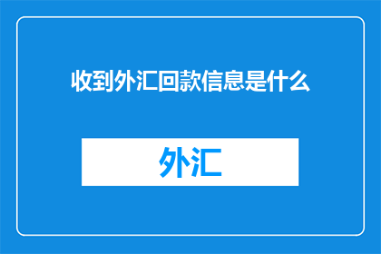 收到外汇回款信息是什么