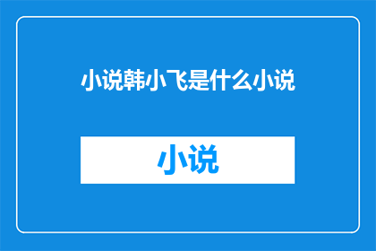 小说韩小飞是什么小说