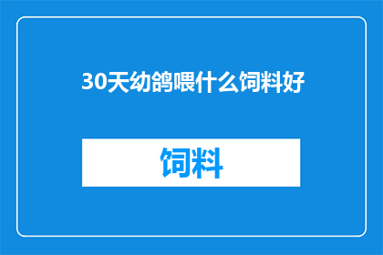 30天幼鸽喂什么饲料好