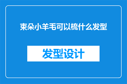 束朵小羊毛可以梳什么发型