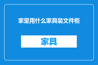 家里用什么家具装文件柜