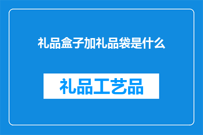 礼品盒子加礼品袋是什么