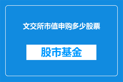文交所市值申购多少股票