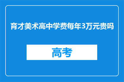 育才美术高中学费每年3万元贵吗