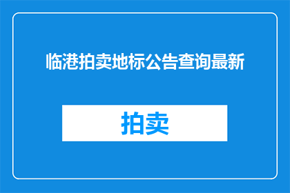 临港拍卖地标公告查询最新