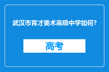 武汉市育才美术高级中学如何？