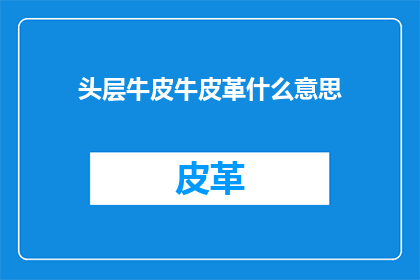 头层牛皮牛皮革什么意思
