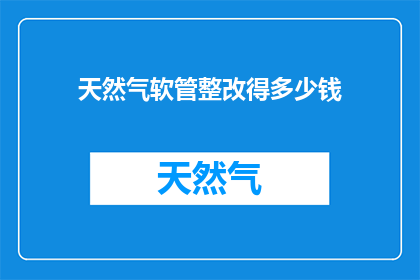 天然气软管整改得多少钱
