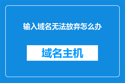输入域名无法放弃怎么办