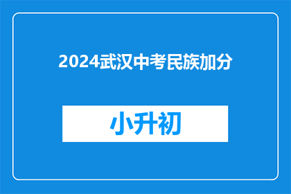 2024武汉中考民族加分