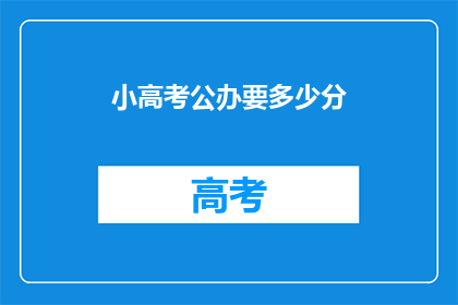 小高考公办要多少分