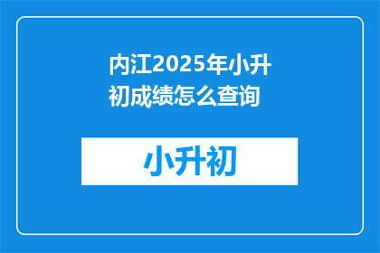内江2025年小升初成绩怎么查询